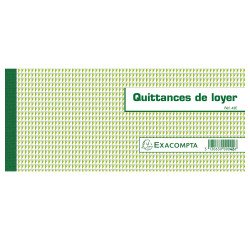 Carnet de Quittances de loyer avec souche Exacompta