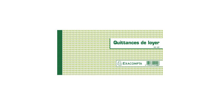 Carnet de Quittances de loyer avec souche Exacompta