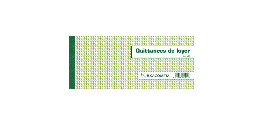 Carnet de Quittances de loyer avec souche Exacompta