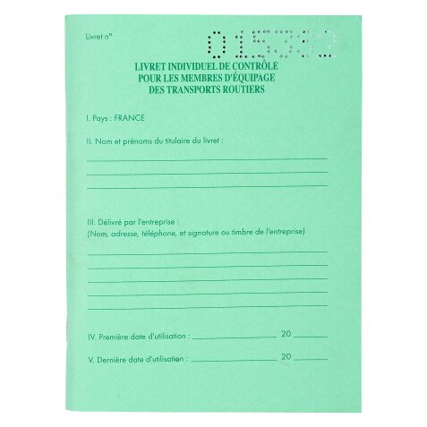 Livret individuel de contrôle des conducteurs 5070E