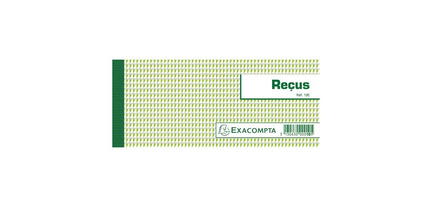 Carnet de reçus avec souche Exacompta 9 x 21 cm