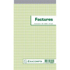 Cahier de facture Manifold Exacompta autocopiant 22 x 13,5cm 50 pages double exemplaires 13282E