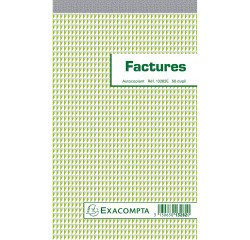 Cahier de facture Manifold Exacompta autocopiant 22 x 13,5cm 50 pages double exemplaires 13282E