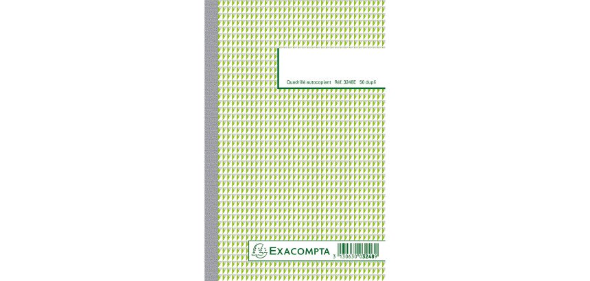 Cahier Manifold Exacompta quadrillé 5 x 5 - 21 x 13,5 cm 50 pages double exemplaires 3248E