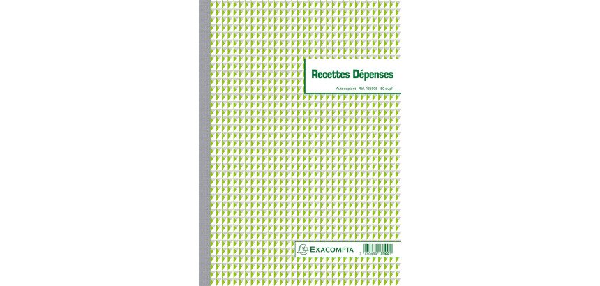 Cahier Recettes/Dépenses Manifold Exacompta autocopiant A4 50 pages double exemplaires