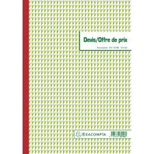 Cahier de devis / offre de prix Manifold Exacompta autocopiant 29,7 x 21 cm 50 pages triple exemplaires 13146E