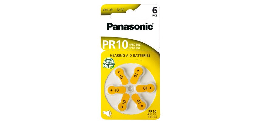 Pilas PR10 para audifonos Panasonic - Blister de 6 pila 