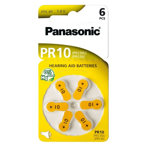 Pilas PR10 para audifonos Panasonic - Blister de 6 pila