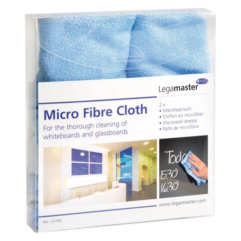 Paño de microfibra borrador para pizarras blancas y cristal Legamaster - Caja de 2