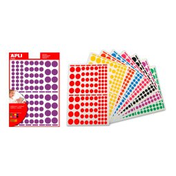 Zelfklevende etiketten Agipa 119270 rond geassorteerde kleuren - doos met 1872 stuks 