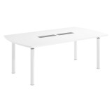 Tonvormige, gestratifieerde tafel antibacterieel Belem - B 200 cm wit 