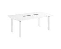 Mesa ovalada Belem antibacteriana An 200 cm blanca