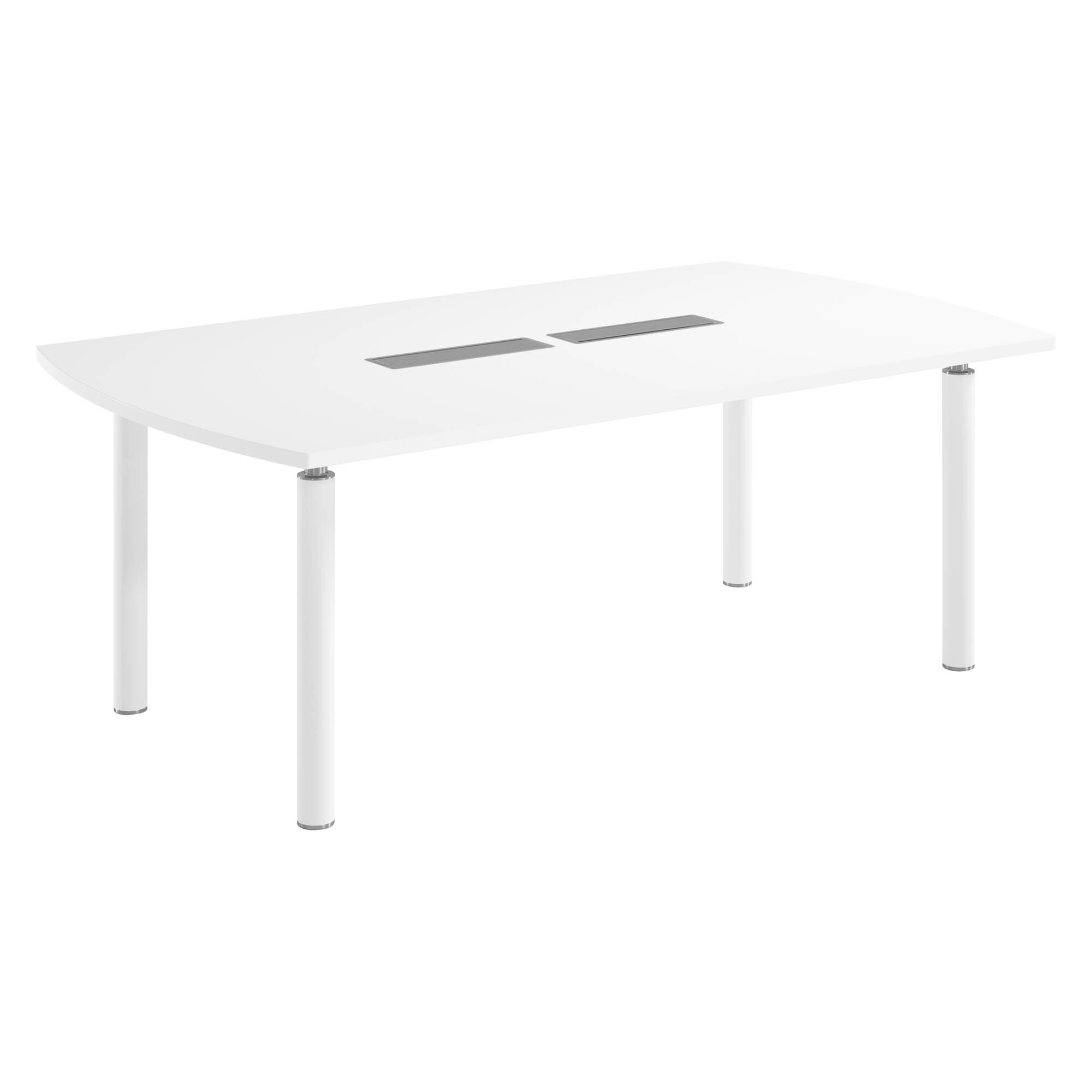 Tonvormige, gestratifieerde tafel antibacterieel Belem - B 200 cm wit 