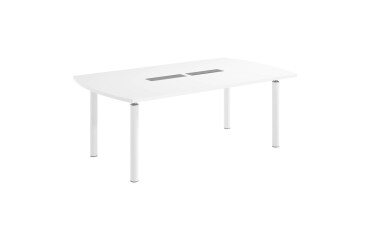 Mesa ovalada Belem antibacteriana An 200 cm blanca