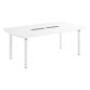 Table tonneau stratifié antibactérien Belem - L 200 cm Blanc