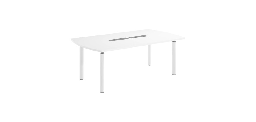 Table tonneau antibactérien plateau blanc 8 personnes L 200 x P 115 cm - Frégate