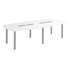 Table modulable stratifié antibactérien Belem plateau blanc