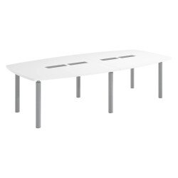 Table tonneau antibactérien plateau blanc 10 personnes L 280 x P 140 cm - Frégate