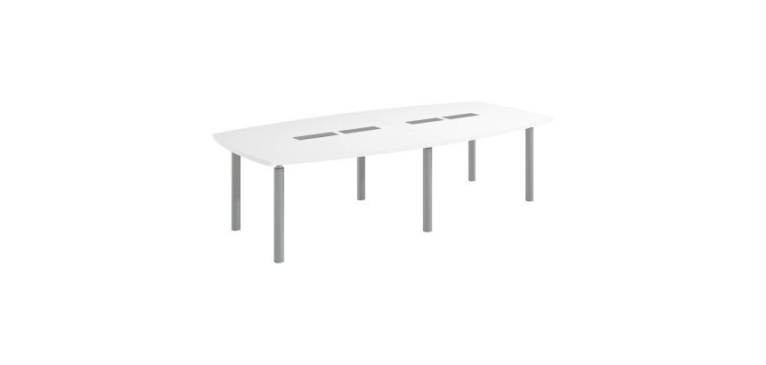 Table tonneau antibactérien plateau blanc 10 personnes L 280 x P 140 cm - Frégate