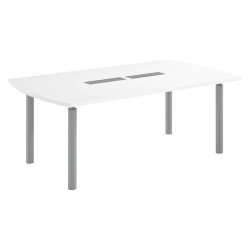 Table tonneau antibactérien plateau blanc 8 personnes L 200 x P 115 cm - Frégate