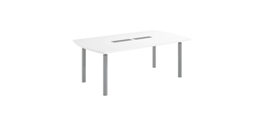 Mesa ovalada Belem antibacteriana An 200 cm blanca