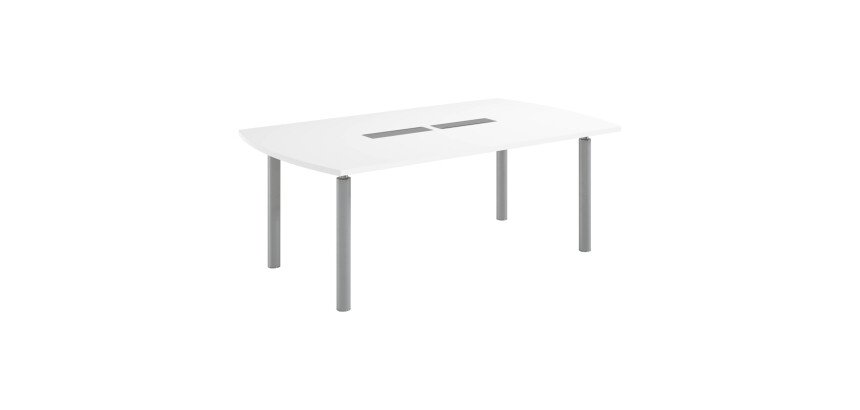 Mesa ovalada Belem antibacteriana An 200 cm blanca