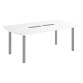 Table tonneau antibactérien plateau blanc 8 personnes L 200 x P 115 cm - Frégate