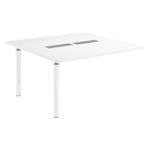 Extensión blanca An 140 cm para mesa modular Belem antibacteriana patas blancas