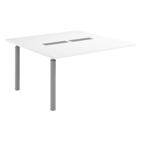 Extensión blanca An 140 cm para mesa modular Belem antibacteriana patas aluminio