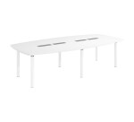 Table modulable stratifié antibactérien Belem plateau blanc