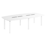 Table tonneau antibactérien plateau blanc 10 personnes L 280 x P 140 cm - Frégate