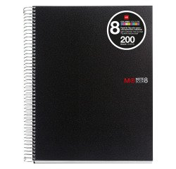 Cuaderno tapa de polipropileno A5 8 bandas color Miquelrius