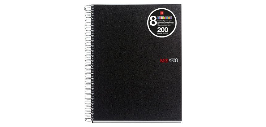 Cuaderno tapa de polipropileno A5 8 bandas color Miquelrius