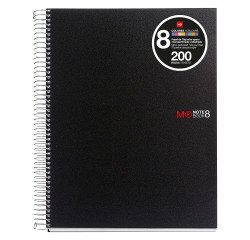 Cuaderno tapa de polipropileno A4 8 bandas color Miquelrius
