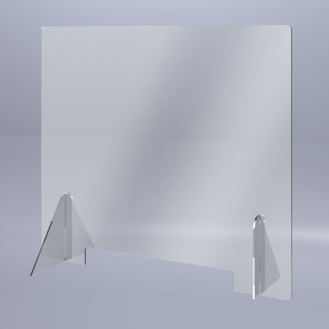 Plexiglas-Schutzscheibe B 74 x 66 cm mit Öffnung für die Übergabe von Dokumenten B 40 x H 5 cm 