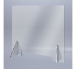 Ecran de protection hygiaphone plexiglass L 74 x H 66 cm à poser avec encoche passe document L 40 x H 5 cm