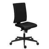 Chaise de bureau Difesa simili cuir noir - dossier haut Sans accoudoirs  - mécanisme Synchrone - pieds noir