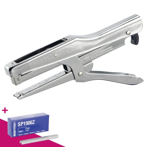 Pack 3 pinces agrafeuses Stanley Bostitch chromé + 1 boite d'agrafes offerte