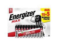 Pilas alcalinas AAA Energizer Max - Pack  15+5 GRATIS