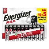 Energizer Max - Pack de 20 piles Alcalines AA/LR06 - 1,5 V