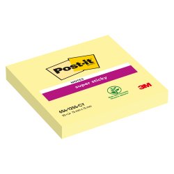 Notes jaunes SUPER STICKY POST-IT 76 x 76 mm - Bloc de 90 feuilles