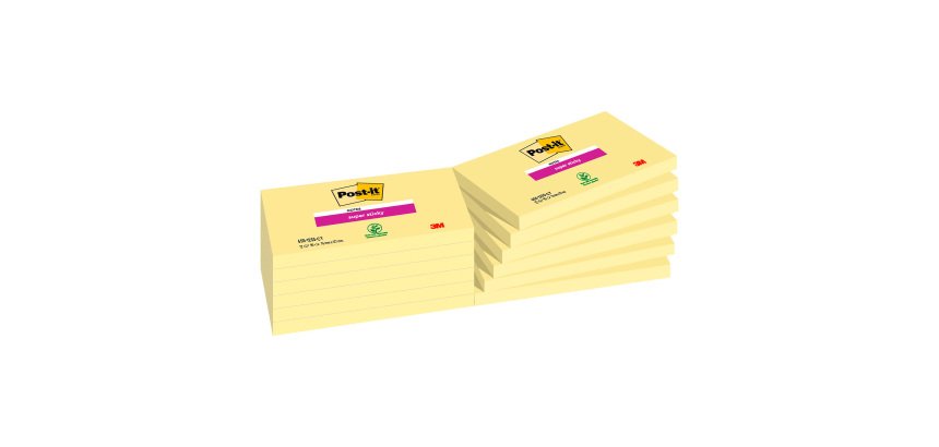 Notes jaunes SUPER STICKY POST-IT 76 x 127 mm - Bloc de 90 feuilles