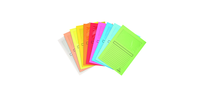 Chemise coin papier avec fenêtre Super Exacompta - Paquet de 100