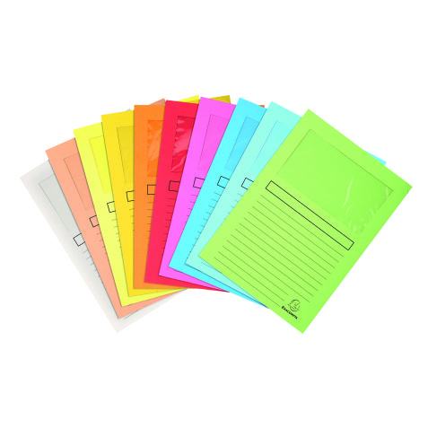 Chemise coin papier avec fenêtre Super Exacompta - Paquet de 100