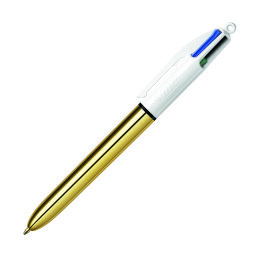 Boligrafo 4 colores Shine Bic Oro