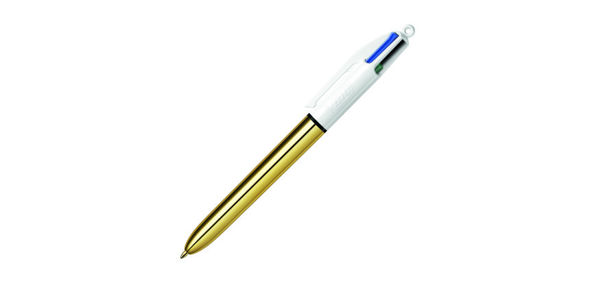 Boligrafo Bic 4 colores Shine Oro