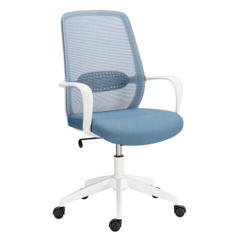 Chaise de bureau ANDREW tissu et maille - avec accoudoirs et soutien lombaire - Mécanisme Basculant centré