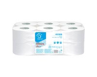 Toiletpapier Mini Jumbo dubbele dikte wit - doos van 12 rollen 170 m