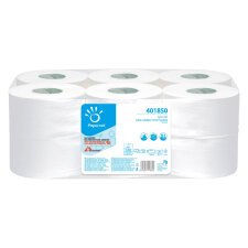 Toilet paper Mini Jumbo double thickness white - box of 12 rolls 170 m