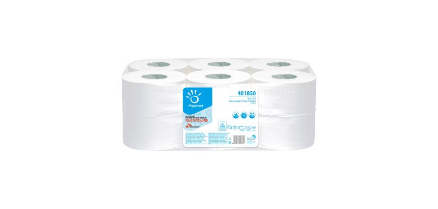 Papier toilette Mini Jumbo double épaisseur Papernet - 12 rouleaux de 170 m